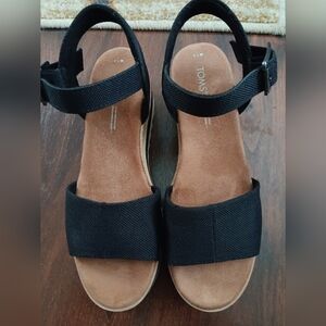Toms Diana Black Wedge